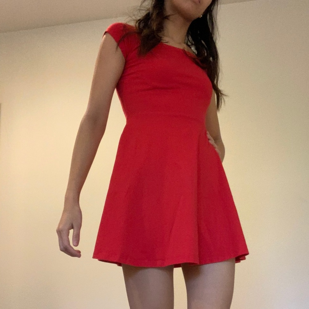 Red skater dress